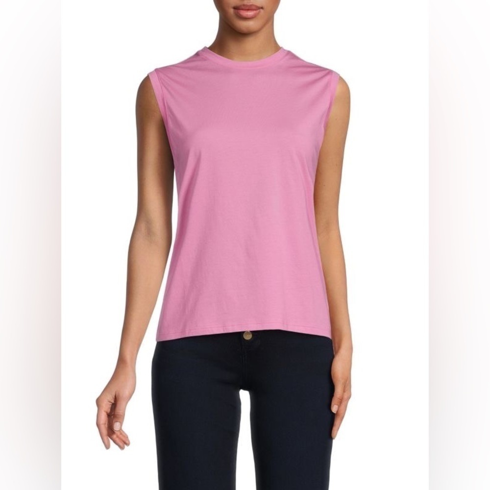Nwt REBECCA TAYLOR Cotton Muscle Tank in Flamingo Pink